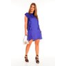 2vestido curto com babados de viscose azul