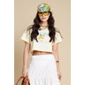 Blusa Cropped Maite Com Estampa De Amalfi Coast De Meia Malha