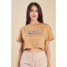 Blusa Cropped Maite Com Estampa Denver De Meia Malha
