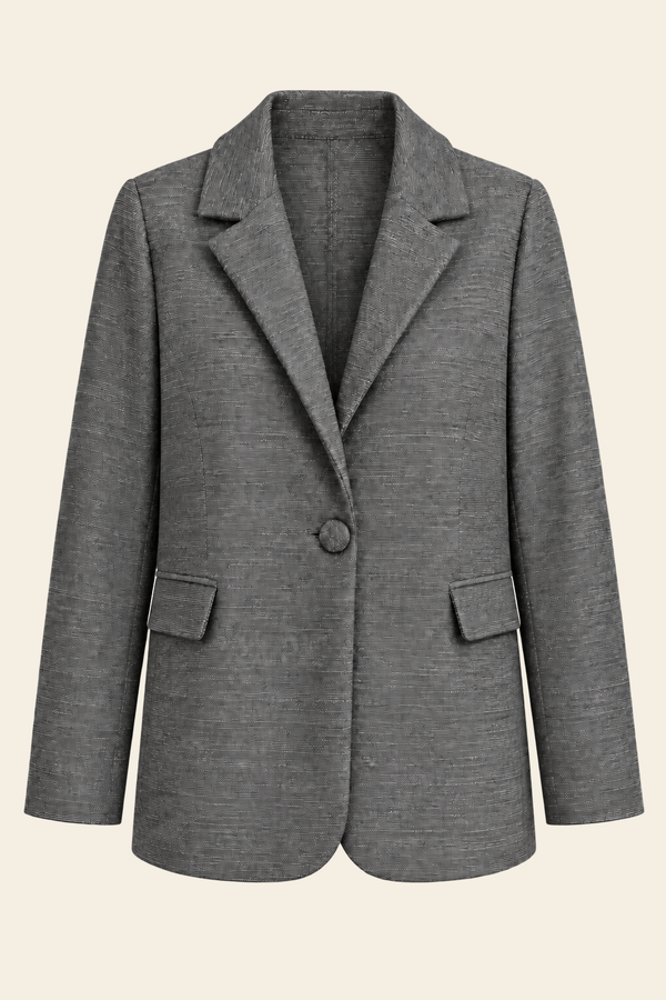 Blazer Reto de Um Botão Jordyn - Preto