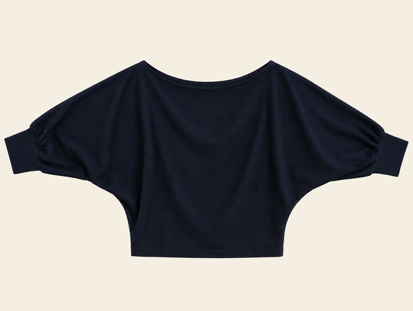 Blusa Ombro Caído Manga Morcego Tammy - Preto